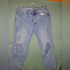 Men's Distressed Blue Jeans
